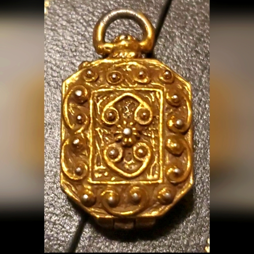 Gold Victorian Revival Locket By Goldette, 1960s